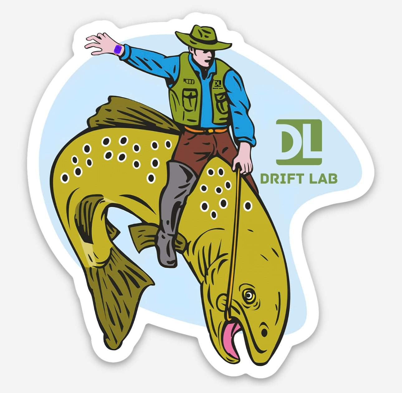 Trout Cowboy Sticker