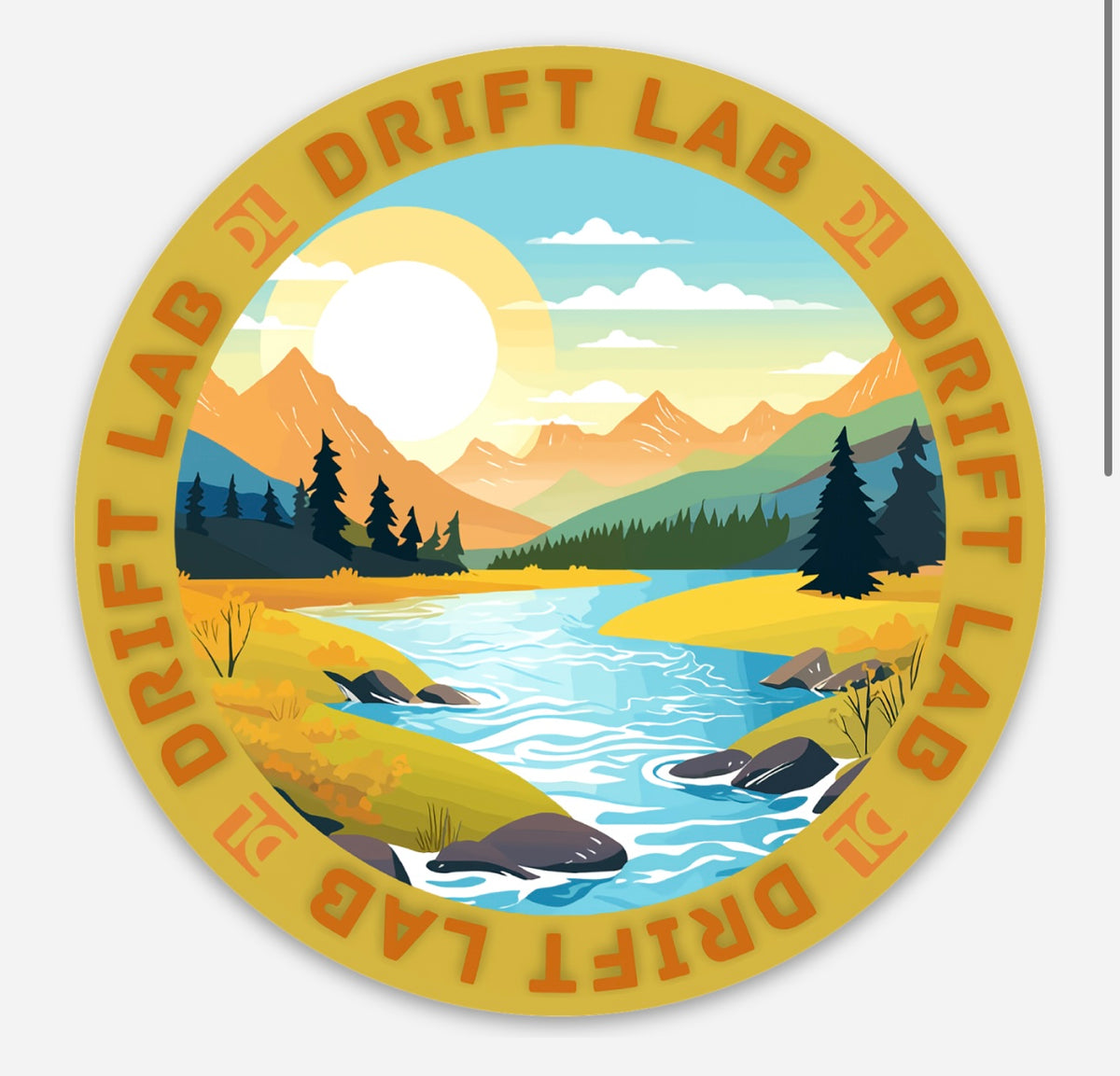 River Bank Sticker Sunrise River Sticker – Drift Lab